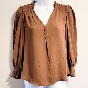 NWT Tahari Poet Poetcore Peasant Boho Chic Balloon Sleeve Business Casual V-neck